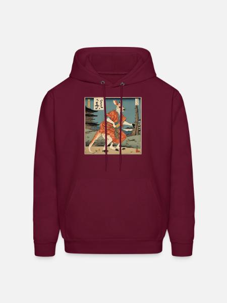 Retro Prank Kangaroo Design - Men's Hoodie - burgundy