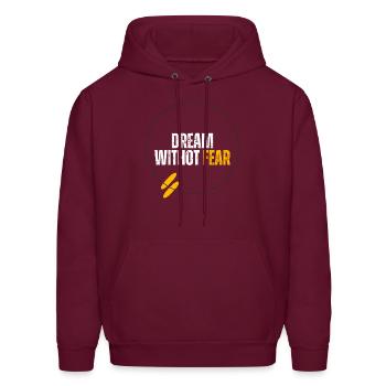 Dream without fear motivational - Men's Hoodie - burgundy - Front - Elias (183cm)