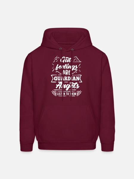 Gut Feelings Are Guardian Angels - Men's Hoodie - burgundy