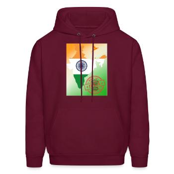 India - Men's Hoodie - burgundy - Front - Elias (183cm)