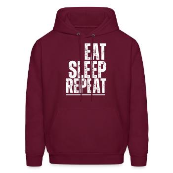 Eat sleep repeat - Men's Hoodie - burgundy - Front - Elias (183cm)