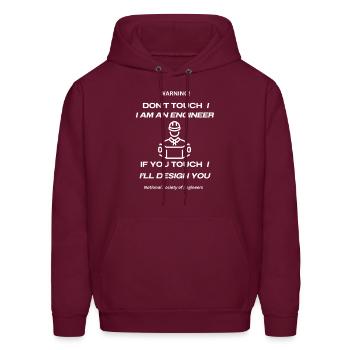 Engineer - Men's Hoodie - burgundy - Front - Elias (183cm)