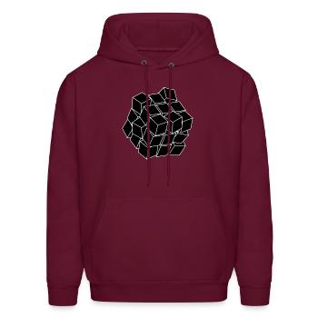 black cube - Men's Hoodie - burgundy - Front - Elias (183cm)