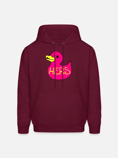rubber duckie hers - Men's Hoodie - burgundy