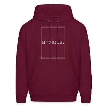 anxious - Men's Hoodie - burgundy - Front - Elias (183cm)