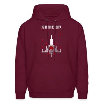 Game On - Men's Hoodie - burgundy - Front - Elias (183cm)