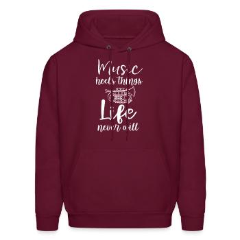 Music Heals - Men's Hoodie - burgundy - Front - Elias (183cm)
