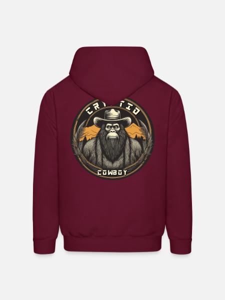 Cryptid Cowboy - Men's Hoodie - burgundy