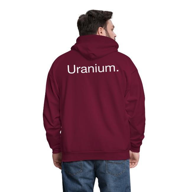 Uranium. Double-sided design. White text.