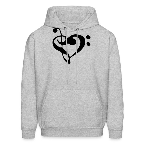 musical note with heart - Men's Hoodie