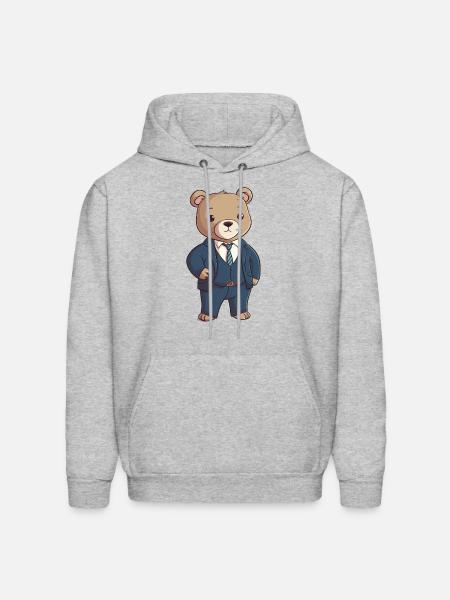 Bear in a Suit - Men's Hoodie - heather gray