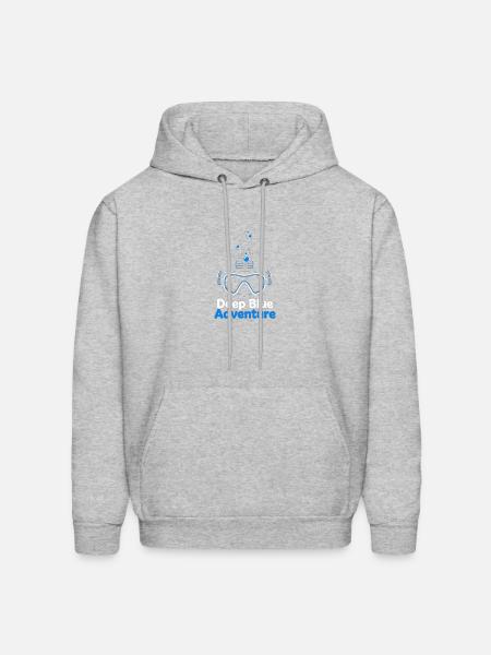 Deep Blue Adventure Dive Mask - Men's Hoodie - heather gray