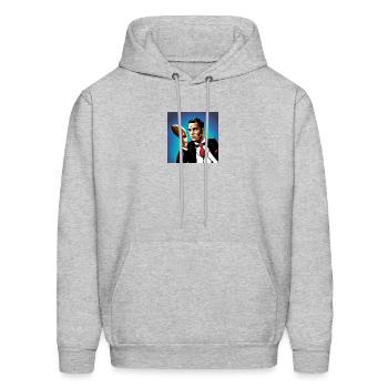 image - Men's Hoodie - heather gray - Front - Elias (183cm)