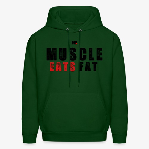 Muscle Eats Fat (Black & Red) - Men's Hoodie
