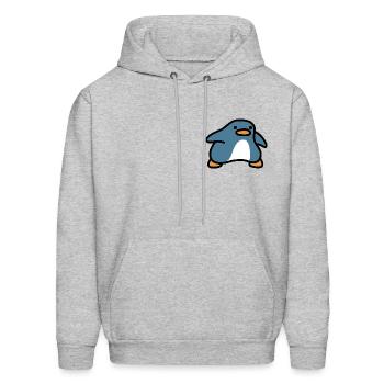 Penguin Doodle - Men's Hoodie - heather gray - Front - Elias (183cm)