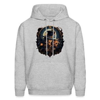 Witchy Halloween T-Shirt Design - Men's Hoodie - heather gray - Front - Elias (183cm)