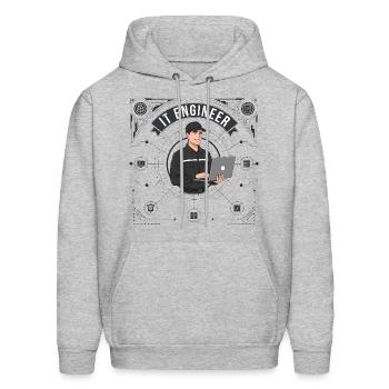 Master of Tech – IT, Coding & Tech Guru - Men's Hoodie - heather gray - Front - Elias (183cm)