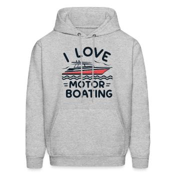 I Love Motor Boating - Men's Hoodie - heather gray - Front - Elias (183cm)