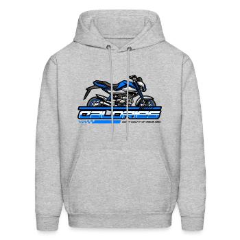 motorsport blue - Men's Hoodie - heather gray - Front - Elias (183cm)