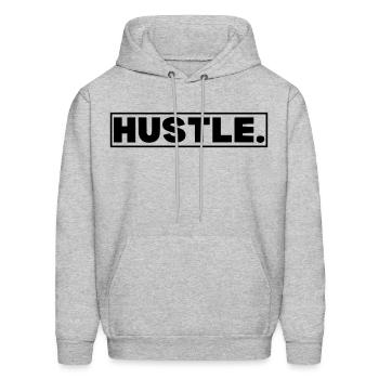 HUSTLE. - Men's Hoodie - heather gray - Front - Elias (183cm)
