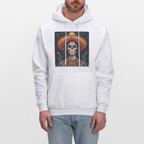 Charra Skull Art | Traditional Mexican Design - Men's Hoodie