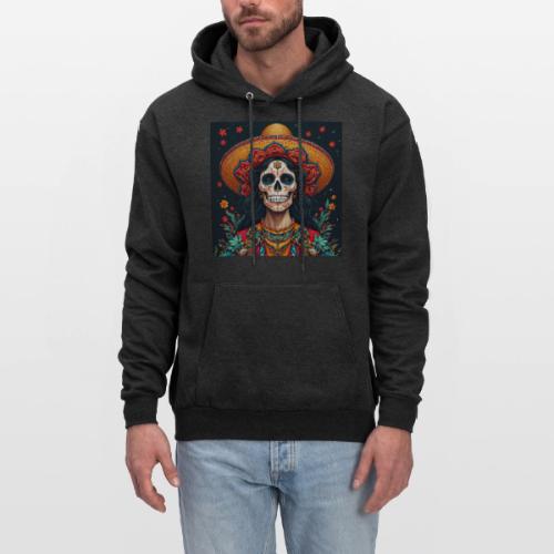 Charra Skull Art | Traditional Mexican Design - Men's Hoodie