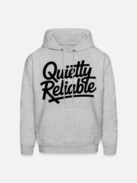Quietly Reliable Script Logo - Men's Hoodie - heather gray