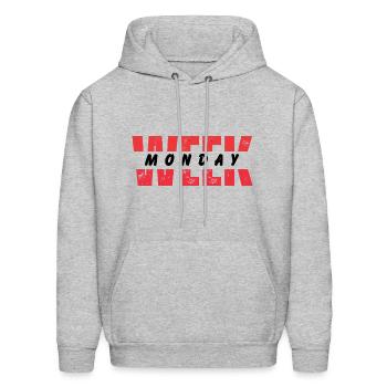DAYS OF THE WEEK, MONDAY - Men's Hoodie - heather gray - Front - Elias (183cm)