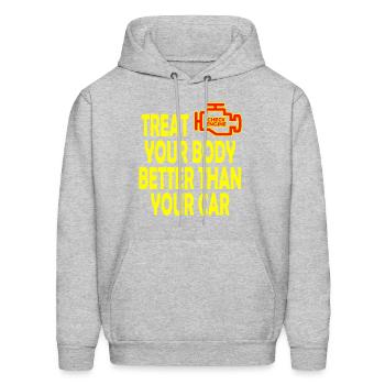 Your Body's Check Engine Light - Men's Hoodie - heather gray - Front - Elias (183cm)
