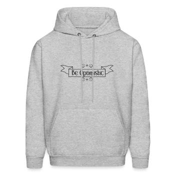 Be Optimistic - Men's Hoodie - heather gray - Front - Elias (183cm)