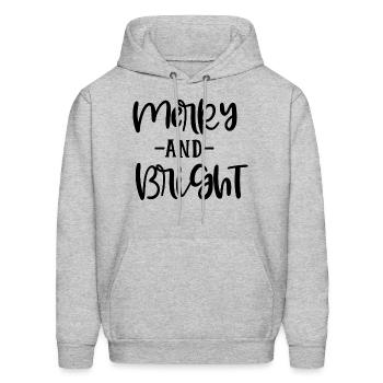 Merry Bright - Men's Hoodie - heather gray - Front - Elias (183cm)
