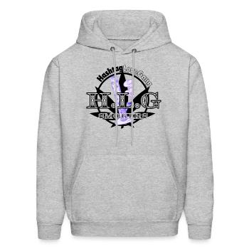 HLG SMOKERS LOGO - Men's Hoodie - heather gray - Front - Elias (183cm)