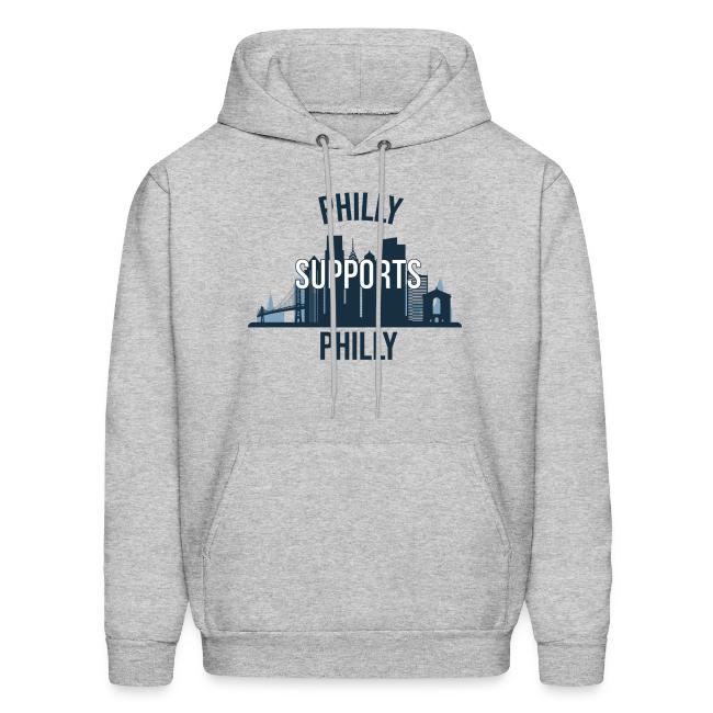 Philly Supports Philly skyline blue transparentbg