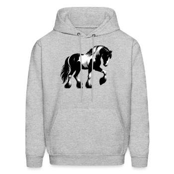 painted horse Tinker Irish - Men's Hoodie - heather gray - Front - Elias (183cm)