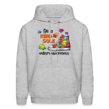 Be A Kind Sole Autism Awareness - Men's Hoodie - heather gray - Front - Elias (183cm)