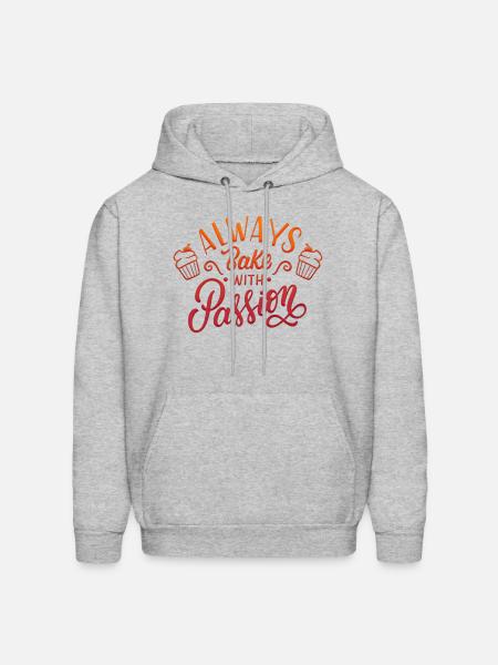 AWAYS BAKE WITH PASSION - Men's Hoodie - heather gray