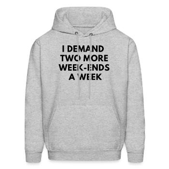 More Week ends - Men's Hoodie - heather gray - Front - Elias (183cm)