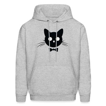 cute cat face silhouette - Men's Hoodie - heather gray - Front - Elias (183cm)