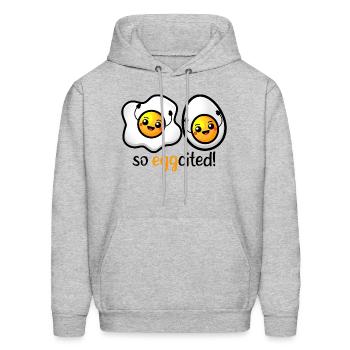 So Eggcited - Men's Hoodie - heather gray - Front - Elias (183cm)