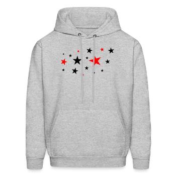 Stars bi-color - Men's Hoodie - heather gray - Front - Elias (183cm)