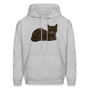 loaf cat - Men's Hoodie - heather gray - Front - Elias (183cm)