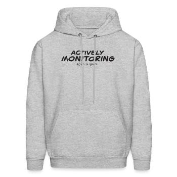 ACTIVELY MONITORING LIKE A BOSS - Men's Hoodie - heather gray - Front - Elias (183cm)