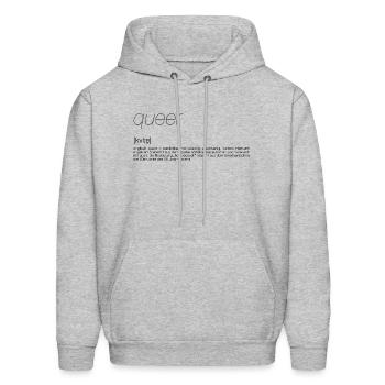 queer know how - Men's Hoodie - heather gray - Front - Elias (183cm)