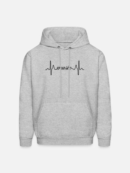 Music ECG heartbeat - Men's Hoodie - heather gray