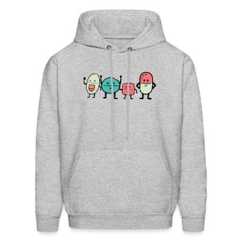 colorful and happy pills - Men's Hoodie - heather gray - Front - Elias (183cm)