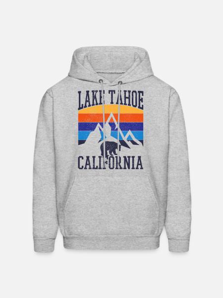 Lake Tahoe California Vintage Souvenir - Men's Hoodie - heather gray