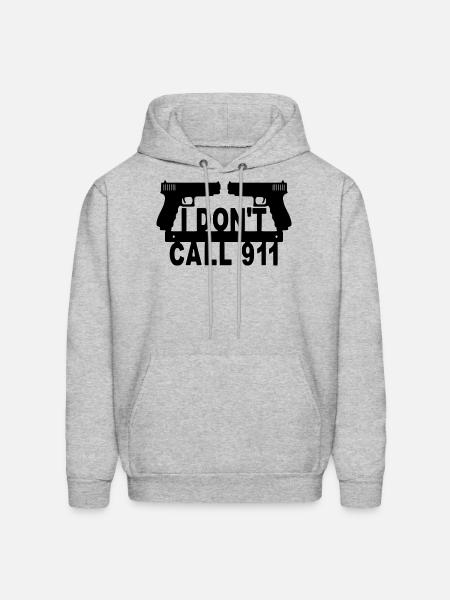i don't call 911 - Men's Hoodie - heather gray