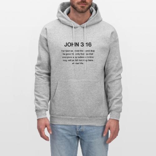 John 3:16 Christian Apparel – Bible Verse Clothing - Men's Hoodie