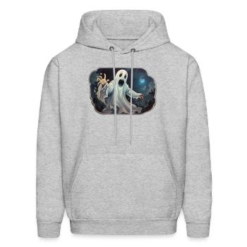 sticker A very terrifying ghos - Men's Hoodie - heather gray - Front - Elias (183cm)