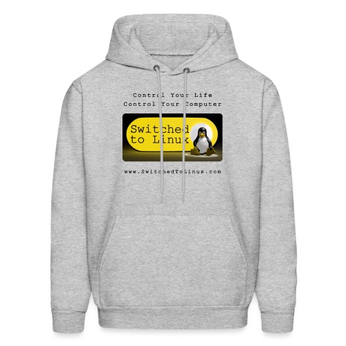 Switched to Linux Logo with Black Text - Men's Hoodie